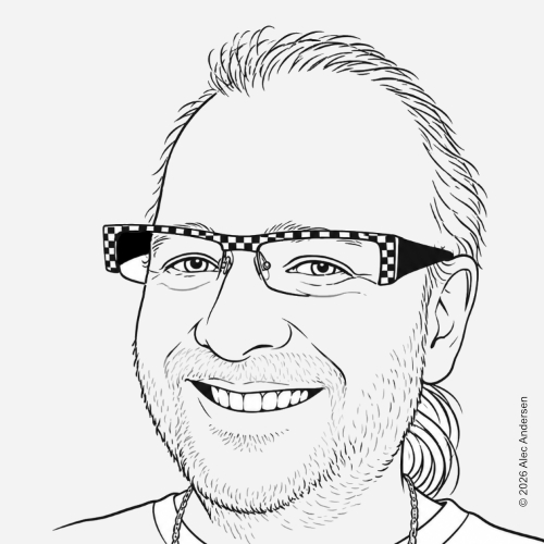 Stilisiertes 1:1-Motiv für Alec Andersen